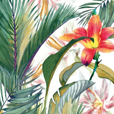 Lot de 4 serviettes en papier découpage collage 33 cm PARADIS TROPICALE N 704