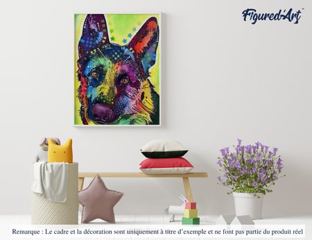 Peinture par Numéro Figured'Art - Chien étoilé 2 - Kit de Loisir Créatif DIY Numéro d'Art Complet - 40x50cm sans châssis en bois