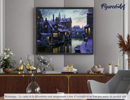 Peinture par Numéro Figured'Art - Canaux au crepuscule - Kit de Loisir Créatif DIY Numéro d'Art Complet - 40x50cm sans châssis en bois