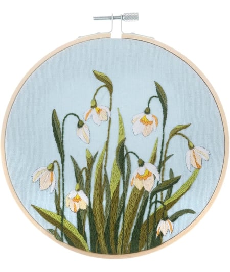 Kit de Broderie Perce-Neige – Cercle en Bambou 15 cm – Trimits Multicolore