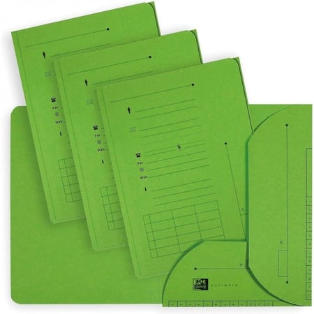 Lot de 25 Sous dossiers chemise 2 rabats HV 240g Vert Vert Oxford
