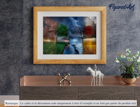 Peinture par Numéro Figured'Art - Les 4 Saisons - Kit de Loisir Créatif DIY Numéro d'Art Complet - 40x50cm sans châssis en bois