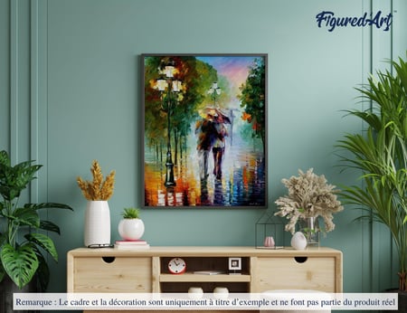 Peinture par Numéro Figured'Art - Pluie romantique - Kit de Loisir Créatif DIY Numéro d'Art Complet - 40x50cm sans châssis en bois