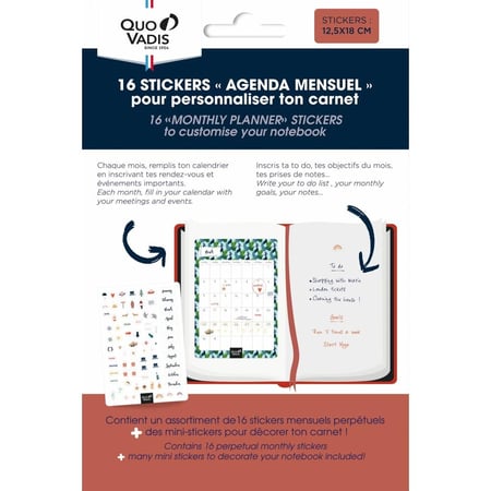 STICKERS POUR CARNET ML Stickers Agenda - 12x18 cm