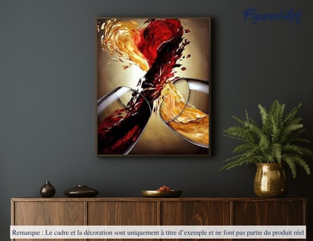 Peinture par Numéro Figured'Art avec Cadre - Mélanges de Vins - Kit de Loisir Créatif DIY Numéro d'Art Complet - 40x50cm toile tendue sur châssis