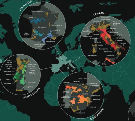 Carte des vins à gratter - Monde - Imagerie Murale - Encadrement