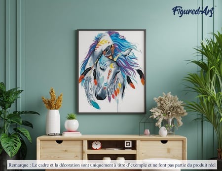Peinture par Numéro Figured'Art - Cheval de Fête - Kit de Loisir Créatif DIY Numéro d'Art Complet - 40x50cm sans châssis en bois