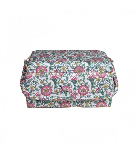 Boîte couture 24,5x18x13cm fleur rose