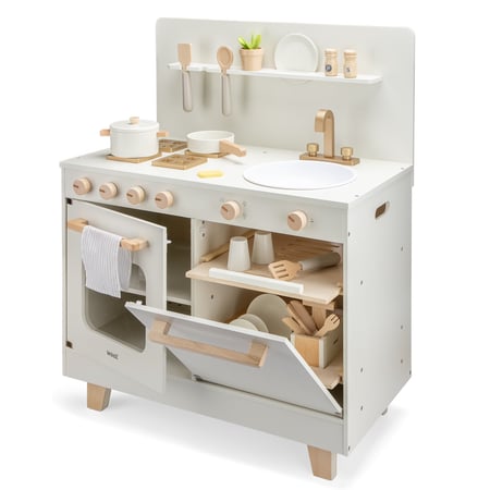 Cuisine en bois avec lave-vaisselle