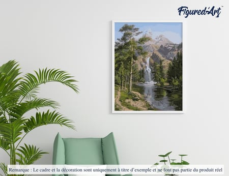 Peinture par Numéro Figured'Art - Chute d'Eau en Montagne - Kit de Loisir Créatif DIY Numéro d'Art Complet - 40x50cm sans châssis en bois