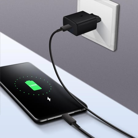 Chargeur Samsung USB-C 45W, Charge Rapide avec Câble USB-C - Noir