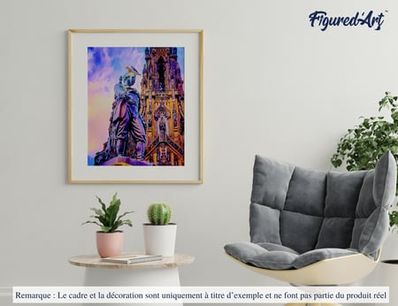 Peinture par Numéro Figured'Art - Statue Edinburgh - Kit de Loisir Créatif DIY Numéro d'Art Complet - 40x50cm sans châssis en bois