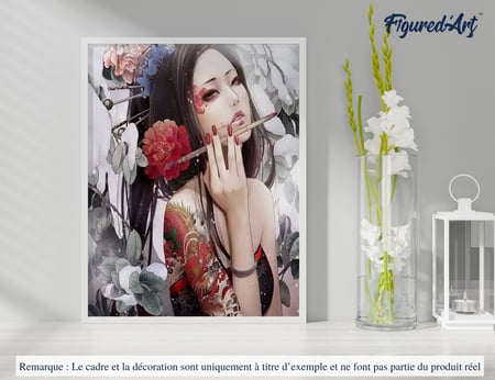 Peinture par Numéro Figured'Art - Belle asiatique - Kit de Loisir Créatif DIY Numéro d'Art Complet - 40x50cm sans châssis en bois