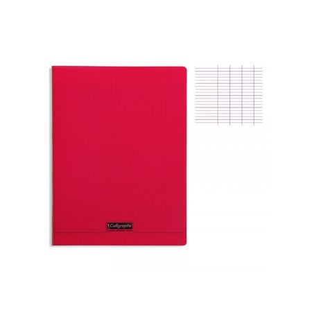 Cahier - A4 (21x29,7cm) - Grands carreaux - 48 pages - Polypro - sans spirale - Rouge