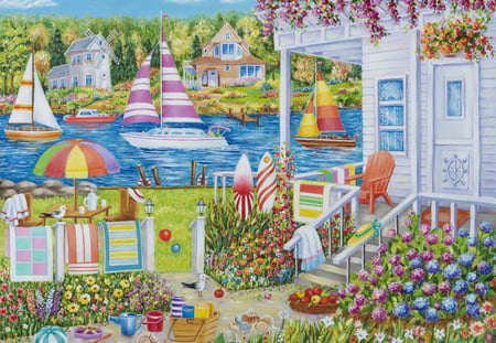 Puzzle 1000 pièces - House on the Water - Grafika