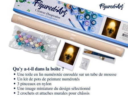 Peinture par Numéro Figured'Art - Bouddhisme en Asie - Kit de Loisir Créatif DIY Numéro d'Art Complet - 40x50cm sans châssis en bois