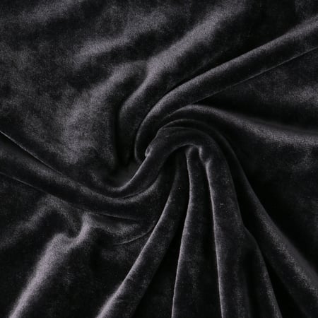 Tissu Velours d'ameublement extensible Alcéa uni Noir