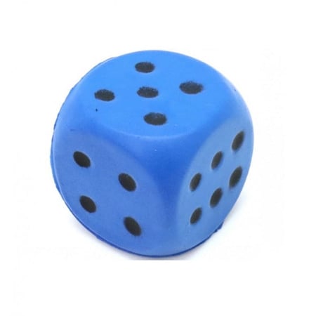 Grand de en mousse 7,5 cm bleu - accessoire jeux de societe - jeu geant, xl