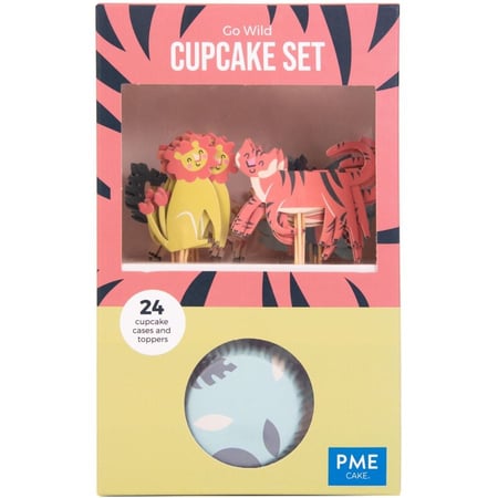 Kit 24 Caissettes et Déco Cupcakes - Animaux de Safari