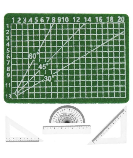 Tapis de coupe et règles miniatures, 5 pcs pour le monde des lutins - Rico Design vert