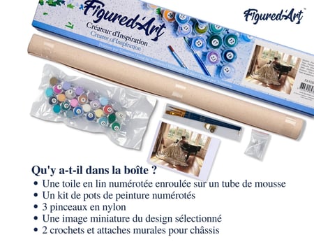 Peinture par Numéro Figured'Art - Ambition d'une jeune pianiste - Kit de Loisir Créatif DIY Numéro d'Art Complet - 40x50cm sans châssis en bois