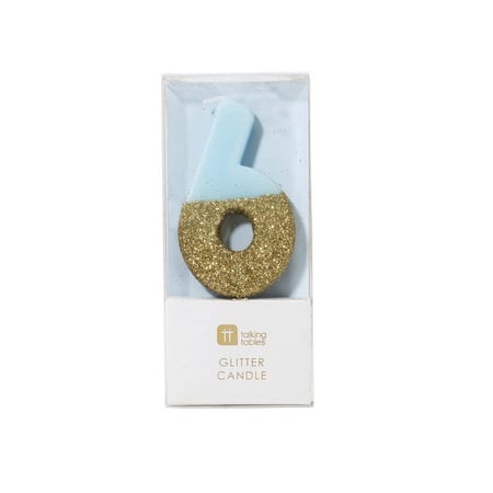 Bougie Blue Or Chiffre 6
