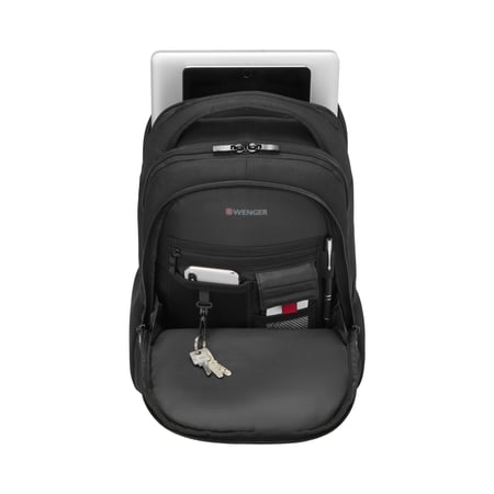 Sac à dos WENGER Fuse pour ordinateur portable 15,6' avec pochette pour tablette - poignée et bretelles rembourrées - Noir