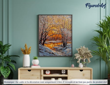 Peinture par Numéro Figured'Art - Arbres en Hiver - Kit de Loisir Créatif DIY Numéro d'Art Complet - 40x50cm sans châssis en bois