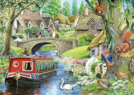 Puzzle 250 pièces - Pièces XXL - Canal Idyllique - HOP - House of Puzzles