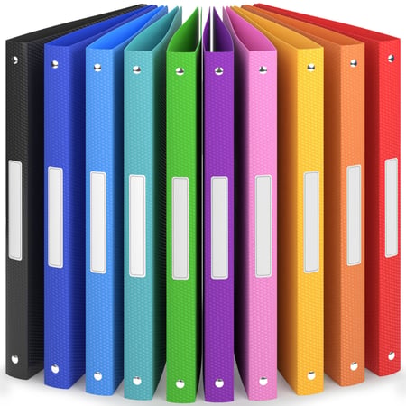 10x Classeur A4- 4 Anneaux- Dos 2,5 cm- Étiquettes de Dos- Jusqu'à 100 feuilles A4- PP- Souple Durable- Résistants à l'eau- ACROPAQ