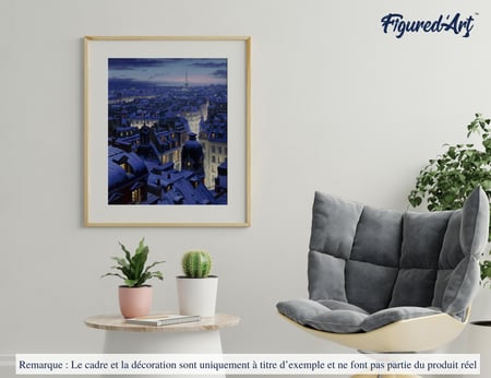 Peinture par Numéro Figured'Art - Toits de Paris - Kit de Loisir Créatif DIY Numéro d'Art Complet - 40x50cm sans châssis en bois