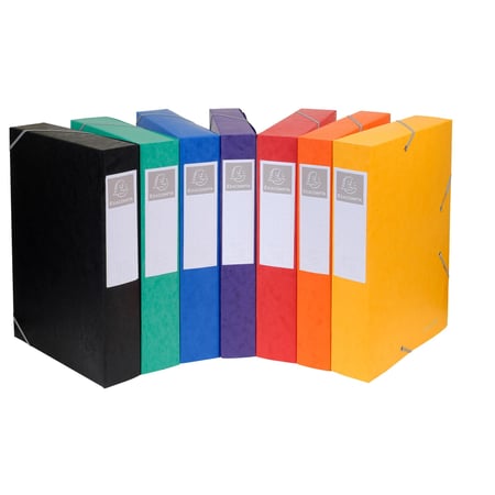 Boite de classement Cartobox Dos 60mm Carte lustrée - A4 - Couleurs assorties - x 10 - Exacompta