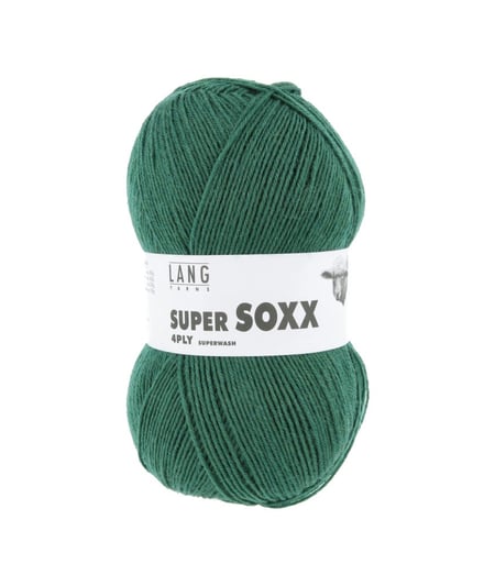 Pelote à tricoter SUPER SOXX 4 fils - 100 Gr - Lang Yarns - La laine à chaussettes incontournable 0118 Vert Foncé