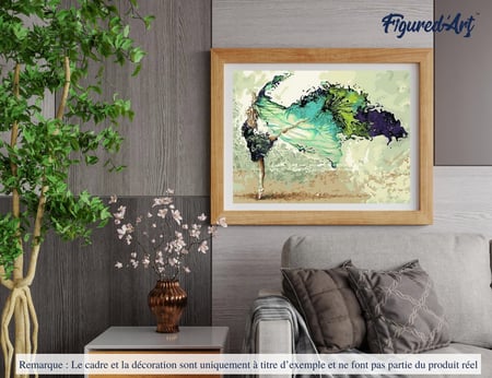 Peinture par Numéro Figured'Art - Ballerine Moderne - Kit de Loisir Créatif DIY Numéro d'Art Complet - 40x50cm sans châssis en bois