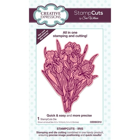 Matrice de découpe avec tamponnage - Fleur iris - StampCuts - Creative Expressions