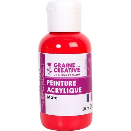 PEINTURE ACRYLIQUE 50ML ROUGE CARMIN
