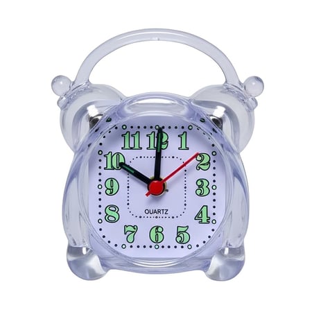 Avizar Réveil Quartz Compact avec Alarme pour Chambres ou Bureaux Transparent