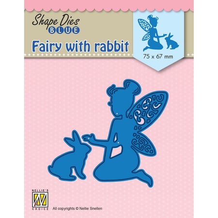 Gabarit de découpe pour machine - Nellie's Choice - Fée avec lapin - 7,5 x 6,7 cm