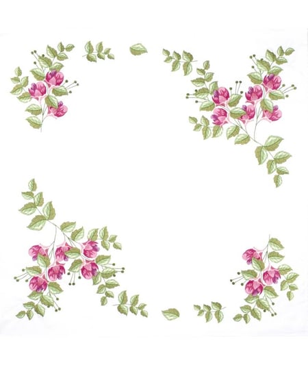 Kit de nappe à broder - Baies florales - 80 x 80 cm - Trimits Blanc