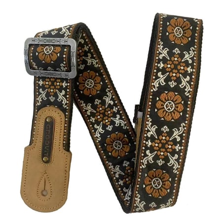 GROOVIT® – Sangle Jacquard Fleurs d’Ébène / Édition Métal