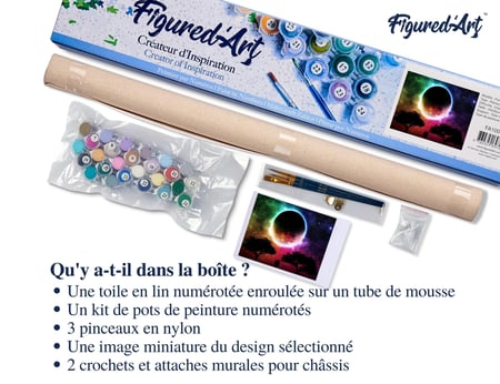 Peinture par Numéro Figured'Art - Couleur de Lune - Kit de Loisir Créatif DIY Numéro d'Art Complet - 40x50cm sans châssis en bois