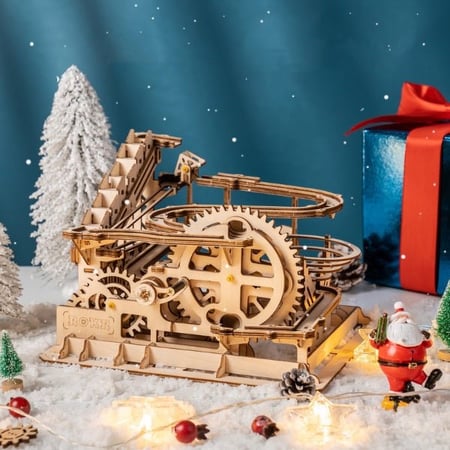 ROKR Chocolate Factory - Puzzle 3D En Bois Pour Adulte - Kit De Construction - Circuit à Billes STEM - Décoration De Bureau - Cadeau Pour Hommes Et Femmes - (LGA02 - 7