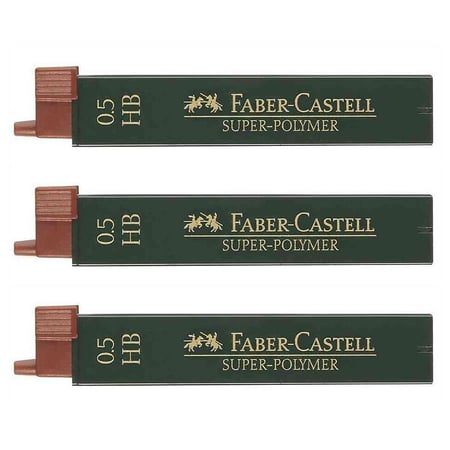 Mine de rechange - FABER-CASTELL - Super Polymère 9065 S-HB - Diamètre 0,5 mm - Graduation HB - Lot de 3 boîtes de 12 mines