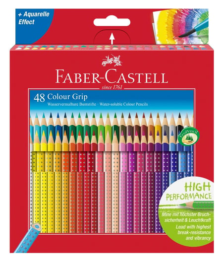 Lot de 3 étuis de 48 crayons de couleur Faber-Castell Colour GRIP - Multicolore