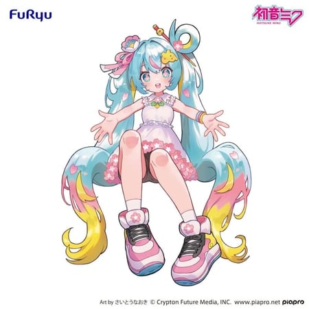 Hatsune Miku - Statuette Noodle Stopper  10th Anniversary 14 cm - Furyu