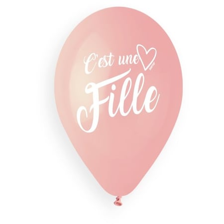 5 Ballons C'est une Fille Ø33cm