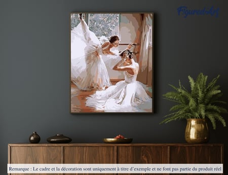 Peinture par Numéro Figured'Art - Futures Ballerines - Kit de Loisir Créatif DIY Numéro d'Art Complet - 40x50cm sans châssis en bois