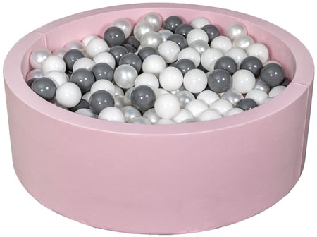 Piscine à balles Aire de jeu + 450 balles rose blanc, perle, gris - Velinda