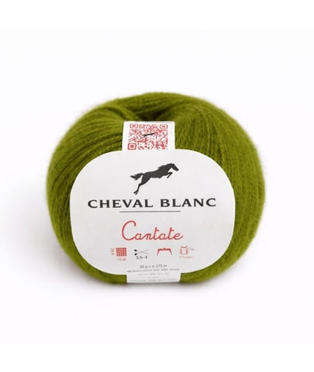 Pelote à tricoter laine et mohair CANTATE - Cheval blanc 057 Kaki