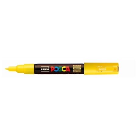 Lot de 12 marqueurs peinture pointe conique extra-fine 0,7 - 1 mm - POSCA PC1MC - Jaune paille